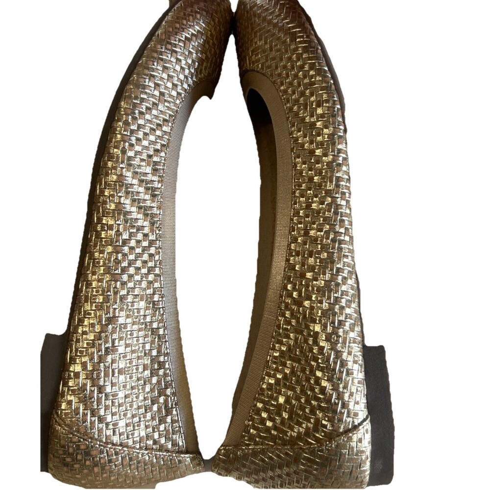 Vionic Gold Woven Ballet Flats - Picture 10 of 15